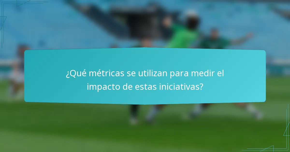 ¿Qué métricas se utilizan para medir el impacto de estas iniciativas?
